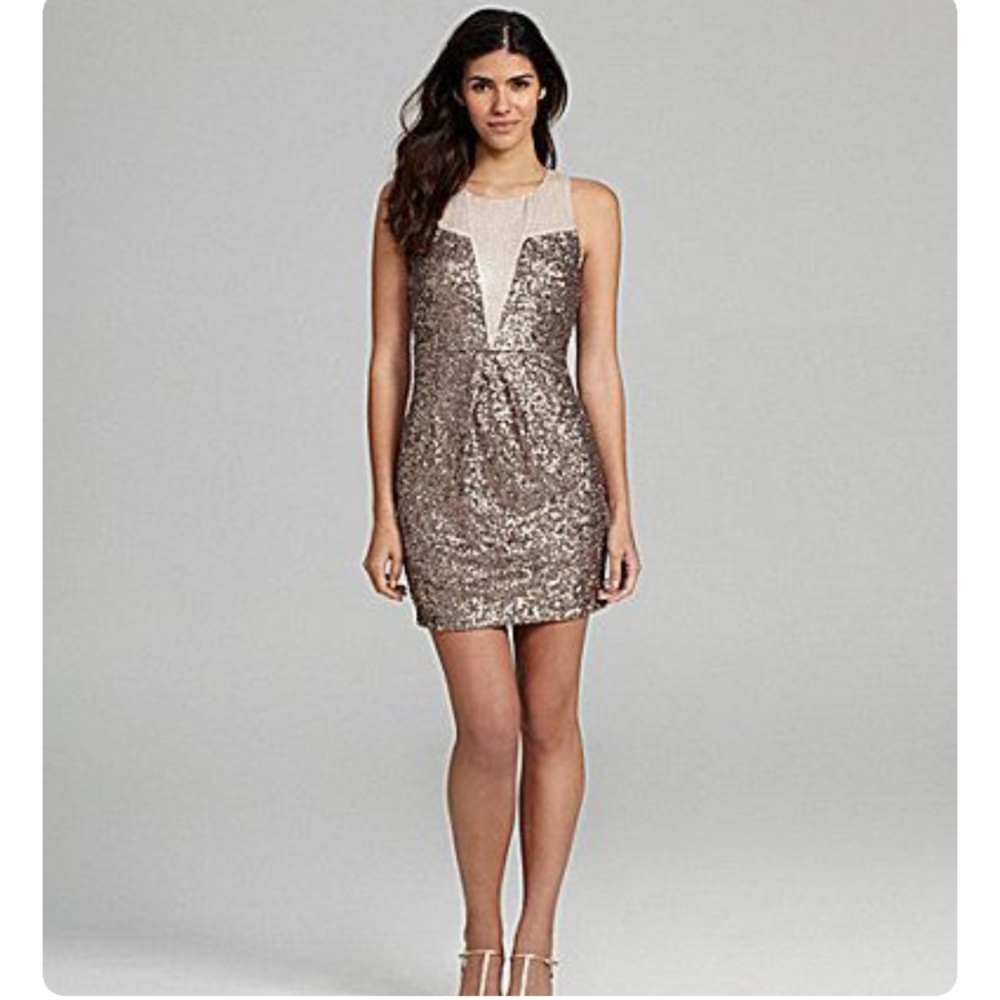 Chelsea & Violet Sleeveless Bronze Sequin Dress